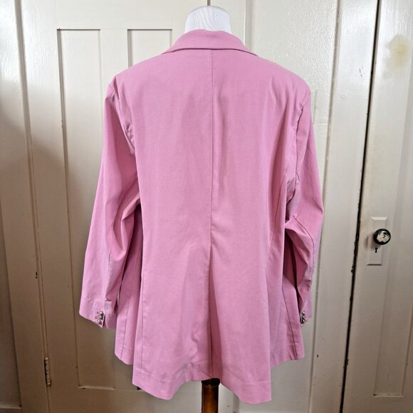 LANE BRYANT  The Bryant Ponte Stretch Pink Blazer Jacket Size 24 Barbiecore - Picture 5 of 9